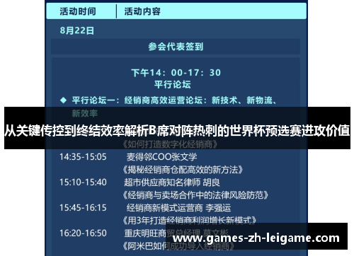 从关键传控到终结效率解析B席对阵热刺的世界杯预选赛进攻价值